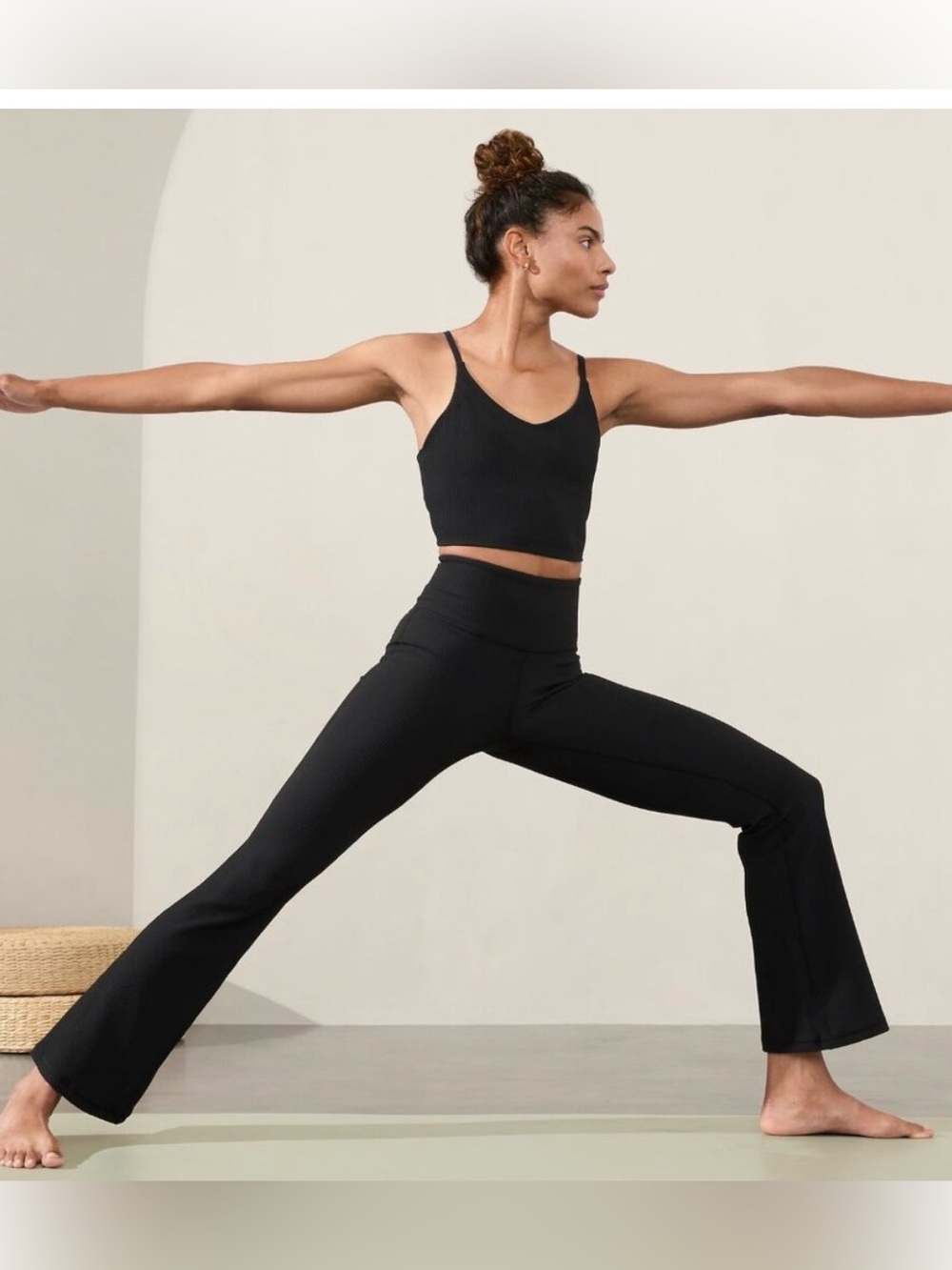 Athleta Ultra High Rise Rib Flare Pant - Black - Medium Petite